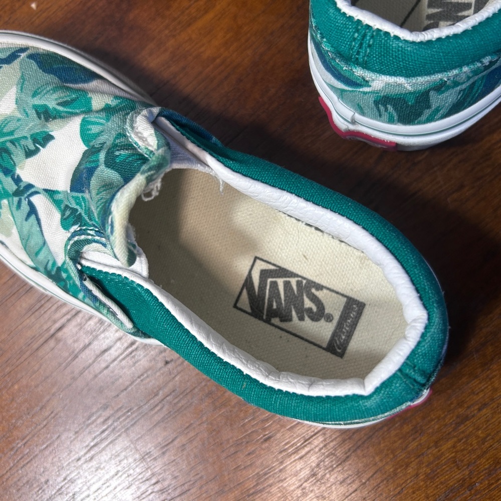 Vans Green Leaf Kids Slip-On Sneakers - Picture 6 of 8